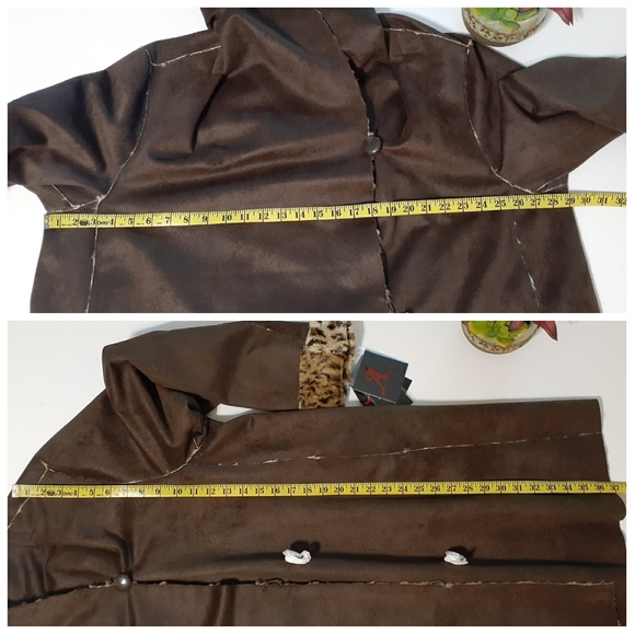 💎NEW Adrienne Landau Brown/Leopard Faux Fur Coat - Picture 9 of 11